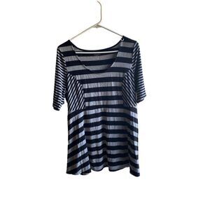 Motherhood maternity striped gray and black tunic top size large